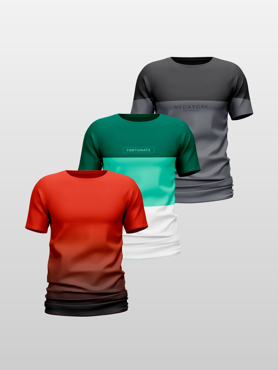 CAMISETA ESTAMPADA X 3 (P11 VINOLAY 2, DUOGREEN, MEDAYORK)