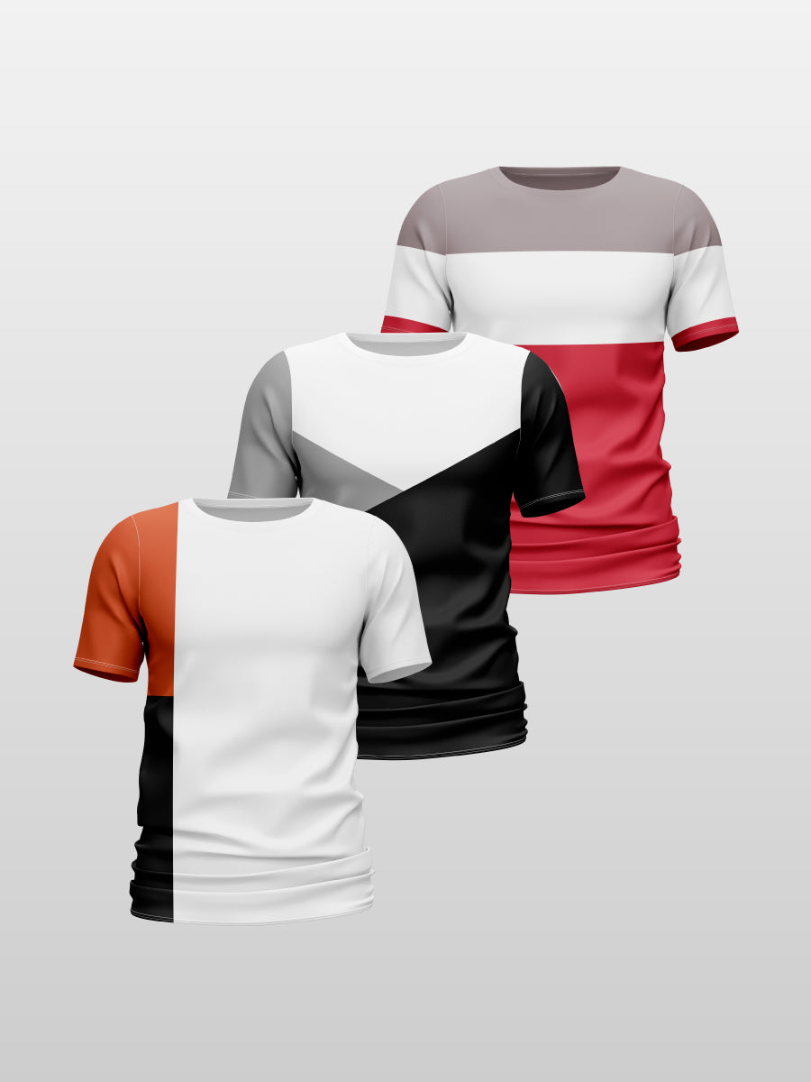 CAMISETA ESTAMPADA  X 3 (P12 RENO, TRICOLOR, VINOLAY 1)