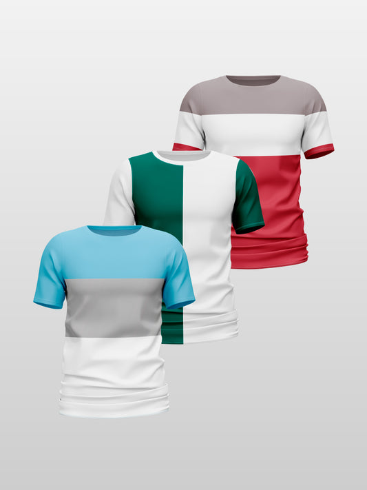 CAMISETA ESTAMPADA X 3 (P16 GRAYWAI, GREENWAI, VINOLAY 1