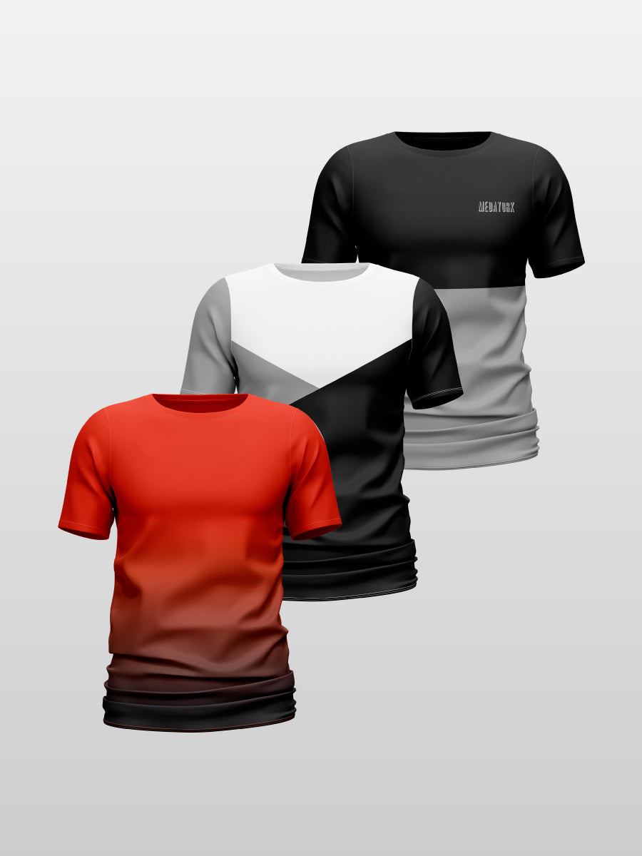 CAMISETA ESTAMPADA X 3 (P18 VINOLAY 2, TRICOLOR, BIMODAL)