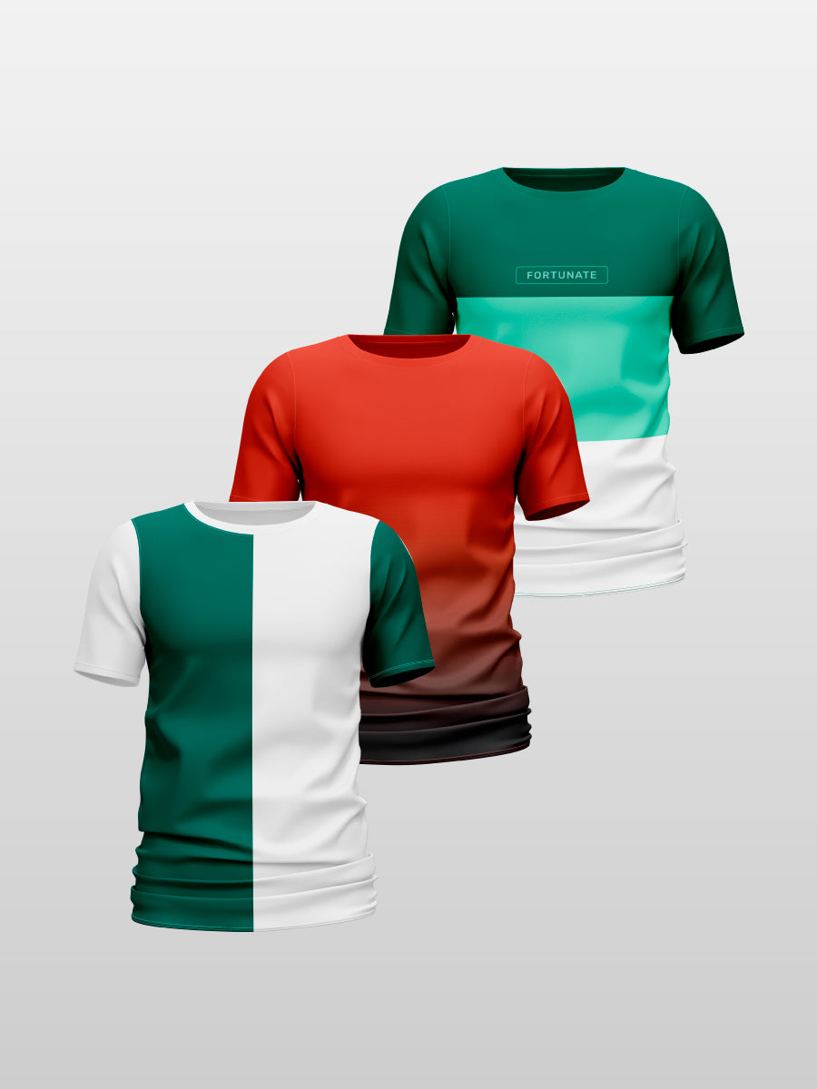 CAMISETA ESTAMPADA X 3 (P19 GREENWAI, VINLAY 2, DUOGREEN)