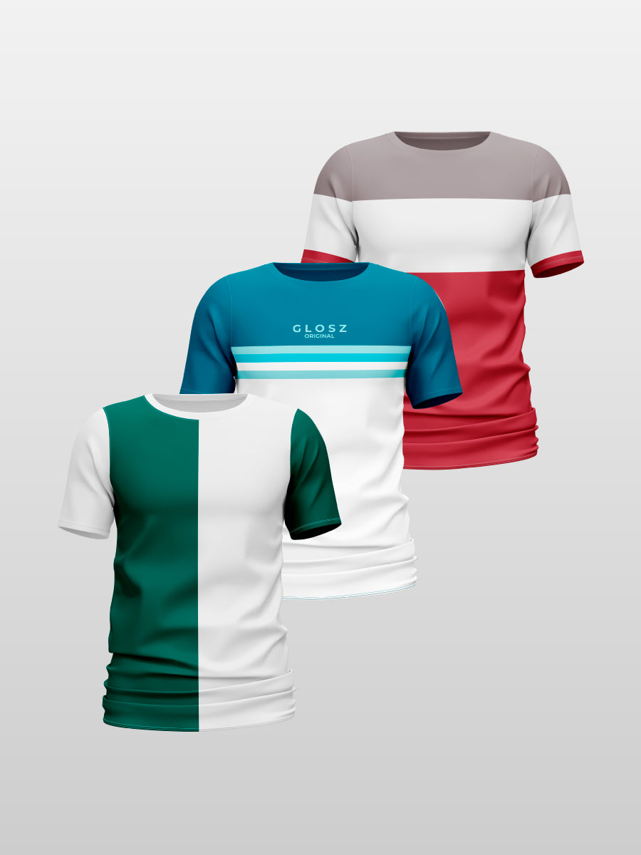 CAMISETA ESTAMPADA X 3 (P3 GREENWAI, BLUEWAI VINOLAY 1)