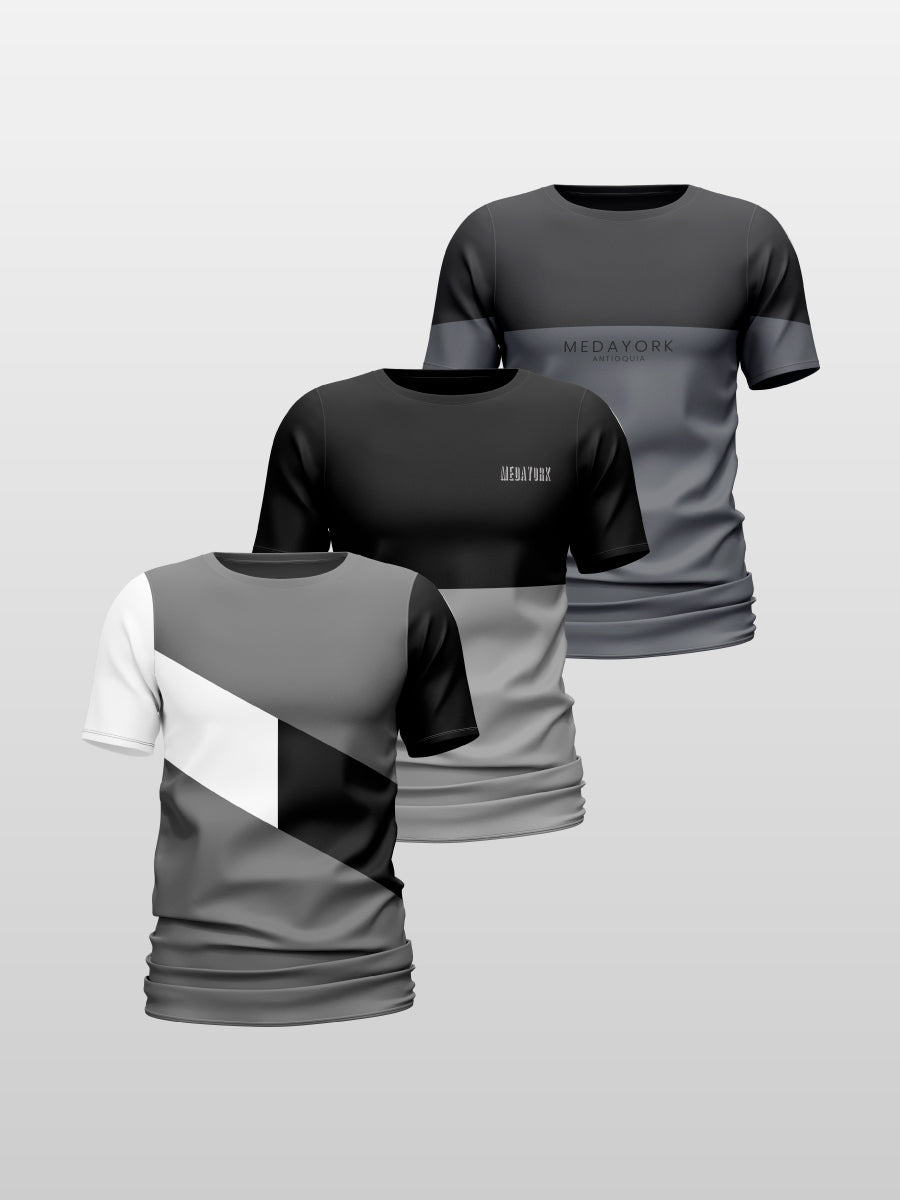 CAMISETA ESTAMPADA X 3 (P6 TRIBLANK, BIMODAL, MEDAYORK)