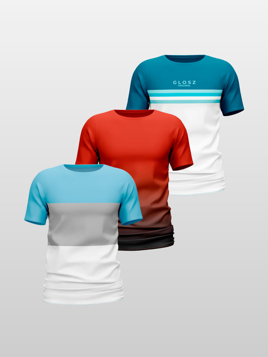 CAMISETA ESTAMPADA X 3 (P7 GRAYWAI, VINOLAY 2, BLUEWAI)