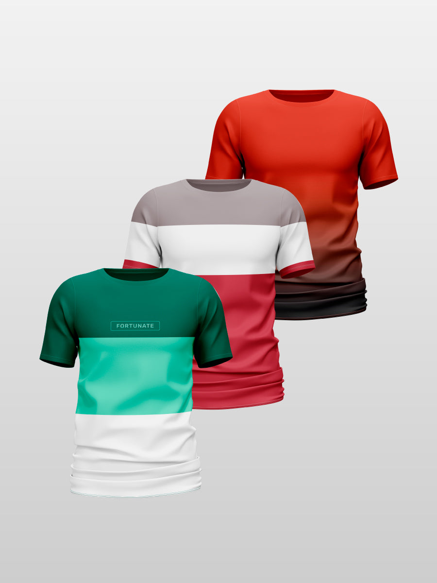 CAMISETA ESTAMPADA X 3 (P9 DUO GREEN, VINOLAY 1, VINOLAY 2)