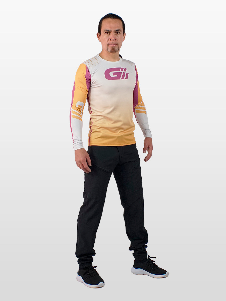 CAMISA MANGA LARGA DEGRADE NARANJA PARA HOMBRE Y DAMA