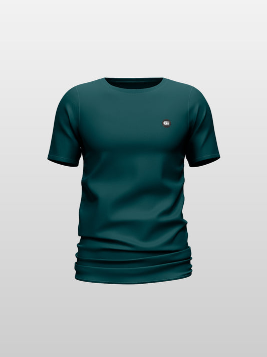 CAMISETA TELA FRIA BÁSICA VERDE ESMERALDA (VERDE BOTTIGLIA)